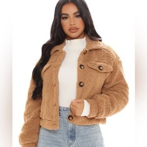 Fashion Nova - Keep You Cozy Jacket - Camel